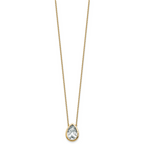 14k 4 carat Certified Lab Grown Diamond VS+ F+ Pear Complete 18 inch Bezel Set Solitaire Necklace