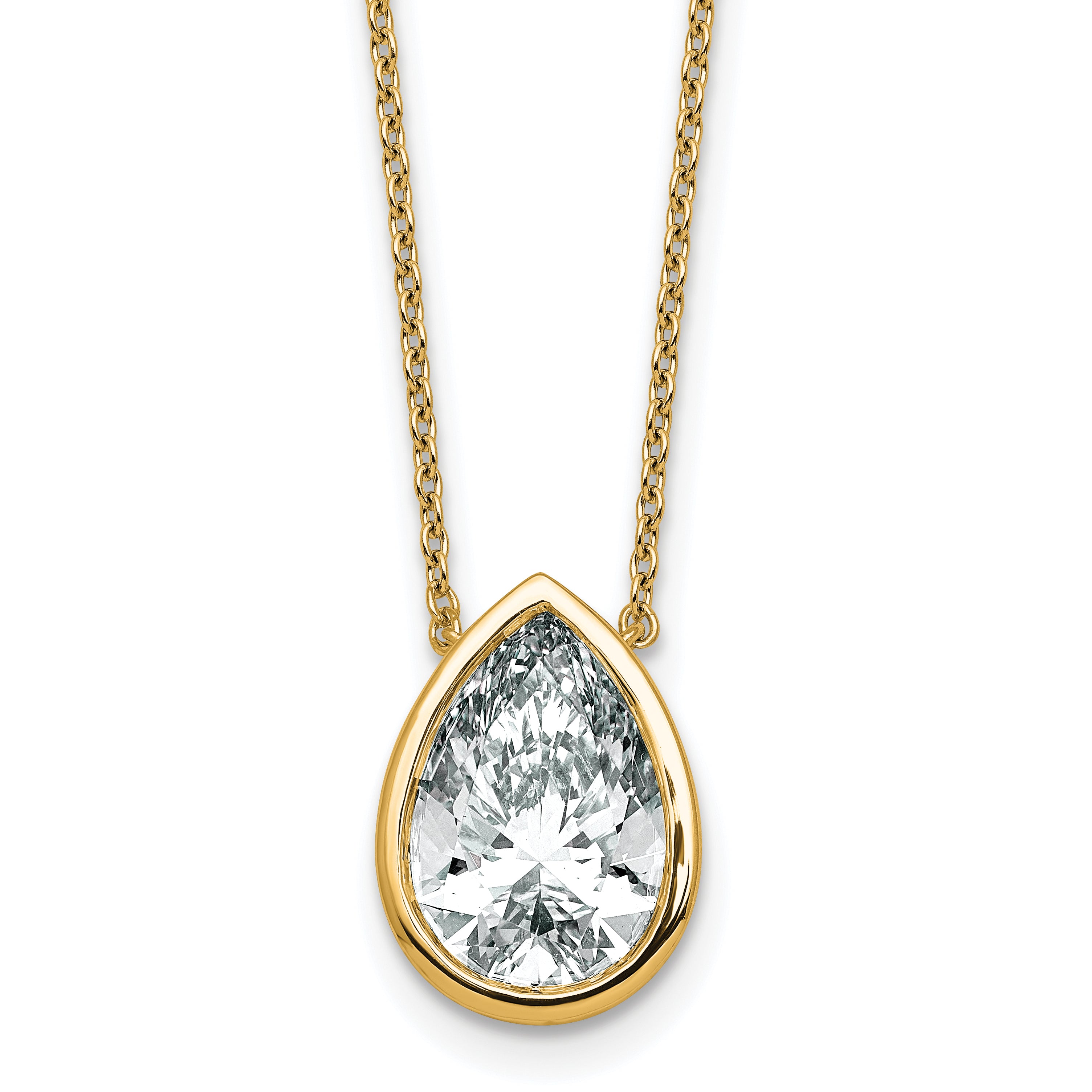 14k 4ct Pear Bezel Mounting (No Stone Included)