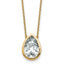 14k 4 carat Certified Lab Grown Diamond VS+ F+ Pear Complete 18 inch Bezel Set Solitaire Necklace