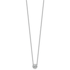 14k White Gold 1 carat Certified Lab Grown Diamond VS+ F+ Round Complete Bezel Set 18 inch Necklace