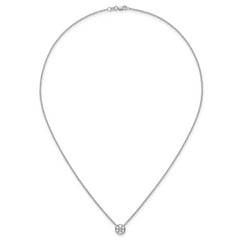 14k White Gold 1 carat Certified Lab Grown Diamond VS+ F+ Round Complete Bezel Set 18 inch Necklace