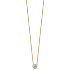 14k 1 carat Certified Lab Grown Diamond VS+ F+ Round Complete Bezel Set 18 inch Necklace