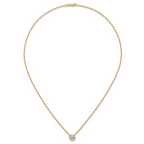 14k 1 carat Certified Lab Grown Diamond VS+ F+ Round Complete Bezel Set 18 inch Necklace
