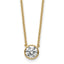 14k 1 carat Certified Lab Grown Diamond VS+ F+ Round Complete Bezel Set 18 inch Necklace