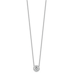 14k White Gold 2 carat Certified Lab Grown Diamond VS+ F+ Round Complete Bezel Set 18 inch Necklace