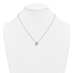 14k White Gold 2 carat Certified Lab Grown Diamond VS+ F+ Round Complete Bezel Set 18 inch Necklace