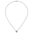 14k White Gold 2 carat Certified Lab Grown Diamond VS+ F+ Round Complete Bezel Set 18 inch Necklace