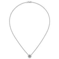 14k White Gold 2 carat Certified Lab Grown Diamond VS+ F+ Round Complete Bezel Set 18 inch Necklace