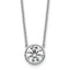 14k White Gold 2 carat Certified Lab Grown Diamond VS+ F+ Round Complete Bezel Set 18 inch Necklace