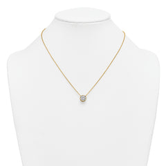 14k 2 carat Certified Lab Grown Diamond VS+ F+ Round Complete Bezel Set 18 inch Necklace