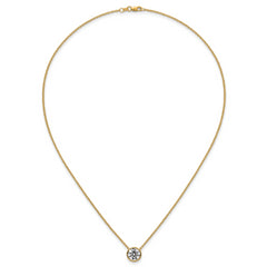 14k 2 carat Certified Lab Grown Diamond VS+ F+ Round Complete Bezel Set 18 inch Necklace