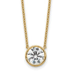 14k 2 carat Certified Lab Grown Diamond VS+ F+ Round Complete Bezel Set 18 inch Necklace