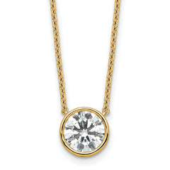 14k 2ct Certified Lab Grown Diamond VS+ F+ Bezel Set Pendant