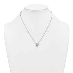 14k White Gold 2 1/2 carat Certified Lab Grown Diamond VS+ F+ Round Complete Bezel Set 18 inch Necklace