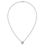 14k White Gold 2 1/2 carat Certified Lab Grown Diamond VS+ F+ Round Complete Bezel Set 18 inch Necklace