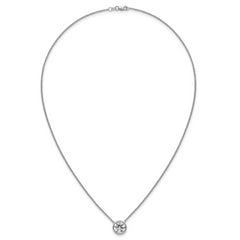 14k White Gold 2 1/2 carat Certified Lab Grown Diamond VS+ F+ Round Complete Bezel Set 18 inch Necklace