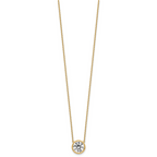 14k 2 1/2 carat Certified Lab Grown Diamond VS+ F+ Round Complete Bezel Set 18 inch Necklace