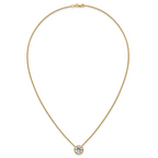 14k 2 1/2 carat Certified Lab Grown Diamond VS+ F+ Round Complete Bezel Set 18 inch Necklace