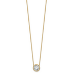 14k 3 carat Certified Lab Grown Diamond VS+ F+ Round Complete Bezel Set 18 inch Necklace