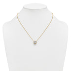 14k 3 carat Certified Lab Grown Diamond VS+ F+ Round Complete Bezel Set 18 inch Necklace