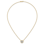 14k 3 carat Certified Lab Grown Diamond VS+ F+ Round Complete Bezel Set 18 inch Necklace