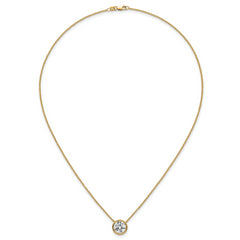 14k 3 carat Certified Lab Grown Diamond VS+ F+ Round Complete Bezel Set 18 inch Necklace