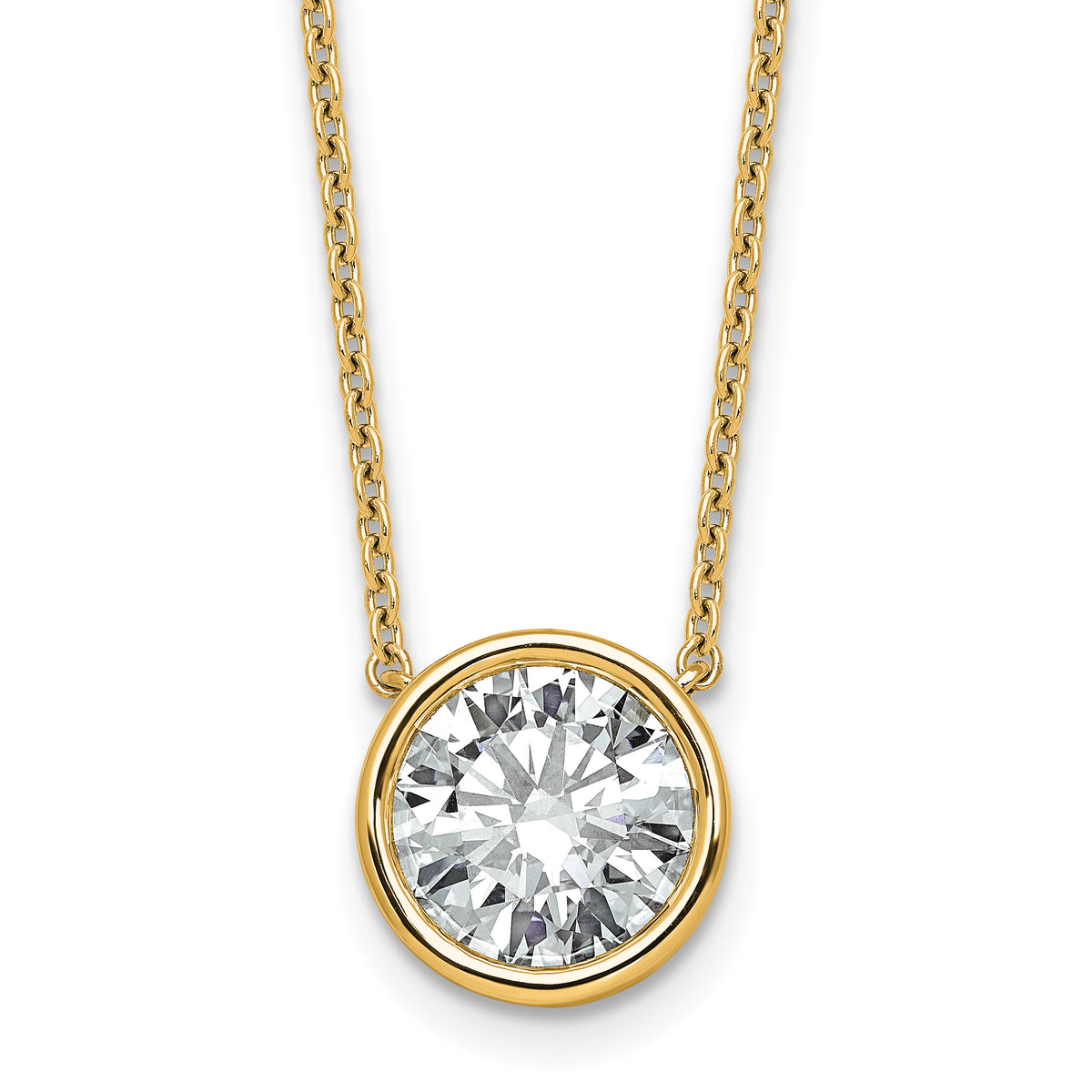 14k 3ct Certified Lab Grown Diamond VS+ F+ Bezel Set Pendant