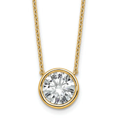 14k 3ct Certified Lab Grown Diamond VS+ F+ Bezel Set Pendant