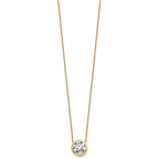 14k 4 carat Certified Lab Grown Diamond VS+ F+ Round Complete Bezel Set 18 inch Necklace