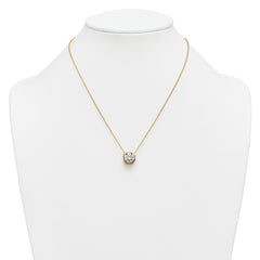 14k 4 carat Certified Lab Grown Diamond VS+ F+ Round Complete Bezel Set 18 inch Necklace