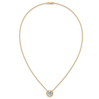 14k 4 carat Certified Lab Grown Diamond VS+ F+ Round Complete Bezel Set 18 inch Necklace