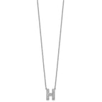 Lab-Grown Diamond Initial H Necklace in 14K White Gold (0.22 ct. tw.) - Sophia Jewelers