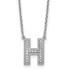 Lab-Grown Diamond Initial H Necklace in 14K White Gold (0.22 ct. tw.) - Sophia Jewelers