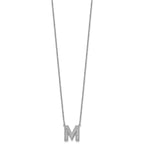 Lab-Grown Diamond Initial M Necklace in 14K White Gold (0.3 ct. tw.) - Sophia Jewelers