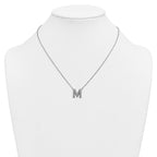 Lab-Grown Diamond Initial M Necklace in 14K White Gold (0.3 ct. tw.) - Sophia Jewelers