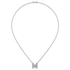 Lab-Grown Diamond Initial M Necklace in 14K White Gold (0.3 ct. tw.) - Sophia Jewelers