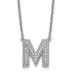 Lab-Grown Diamond Initial M Necklace in 14K White Gold (0.3 ct. tw.) - Sophia Jewelers