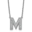 Lab-Grown Diamond Initial M Necklace in 14K White Gold (0.3 ct. tw.) - Sophia Jewelers