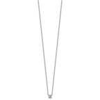 14k White Gold 1/4 carat Lab Grown Diamond VS/SI+ G+ Round Complete Four Prong 18 inch Solitaire Necklace