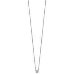 14k White Gold 1/4 carat Lab Grown Diamond VS/SI+ G+ Round Complete Four Prong 18 inch Solitaire Necklace