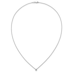 14k White Gold 1/4 carat Lab Grown Diamond VS/SI+ G+ Round Complete Four Prong 18 inch Solitaire Necklace