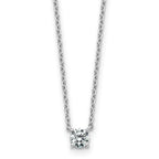 14k White Gold 1/4 carat Lab Grown Diamond VS/SI+ G+ Round Complete Four Prong 18 inch Solitaire Necklace