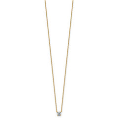 14k 1/4 carat Lab Grown Diamond VS+ F+ Round Complete Four Prong 18 inch Solitaire Necklace