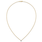 14k 1/4 carat Lab Grown Diamond VS+ F+ Round Complete Four Prong 18 inch Solitaire Necklace