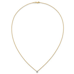 14k 1/4 carat Lab Grown Diamond VS+ F+ Round Complete Four Prong 18 inch Solitaire Necklace