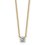 14k 1/4 carat Lab Grown Diamond VS+ F+ Round Complete Four Prong 18 inch Solitaire Necklace