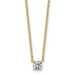 14k 1/4 carat Lab Grown Diamond VS+ F+ Round Complete Four Prong 18 inch Solitaire Necklace