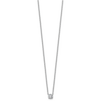 14k White Gold 1/2 carat Lab Grown Diamond VS/SI+ G+ Round Complete Four Prong 18 inch Solitaire Necklace