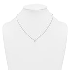 14k White Gold 1/2 carat Lab Grown Diamond VS/SI+ G+ Round Complete Four Prong 18 inch Solitaire Necklace