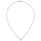 14k White Gold 1/2 carat Lab Grown Diamond VS/SI+ G+ Round Complete Four Prong 18 inch Solitaire Necklace